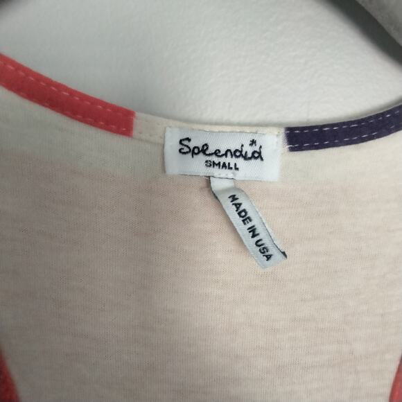 Splendid Sz Small Colorblock Racerback Maxi Dress Rainbow Stripe Soft Micromodal - Picture 5 of 9